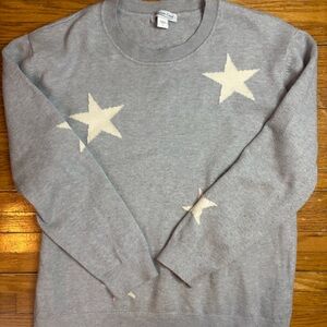 Coldwater Creek Gray Sweater with White Stars